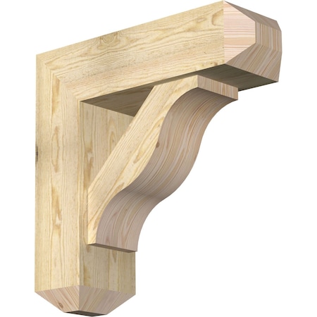 Ekena Millwork Funston Craftsman Rough Sawn Bracket w/ Offset Brace, Douglas Fir, 8"W x 26"D x 26"H BKT0806X26X26FST04RDF